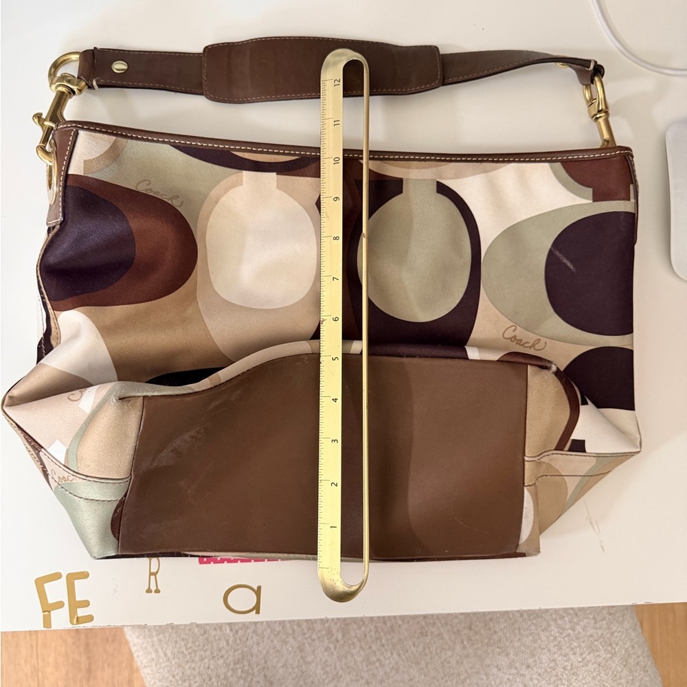 Coach Brown and Cream Signature Shoulder Bag - Picture 13 of 13
